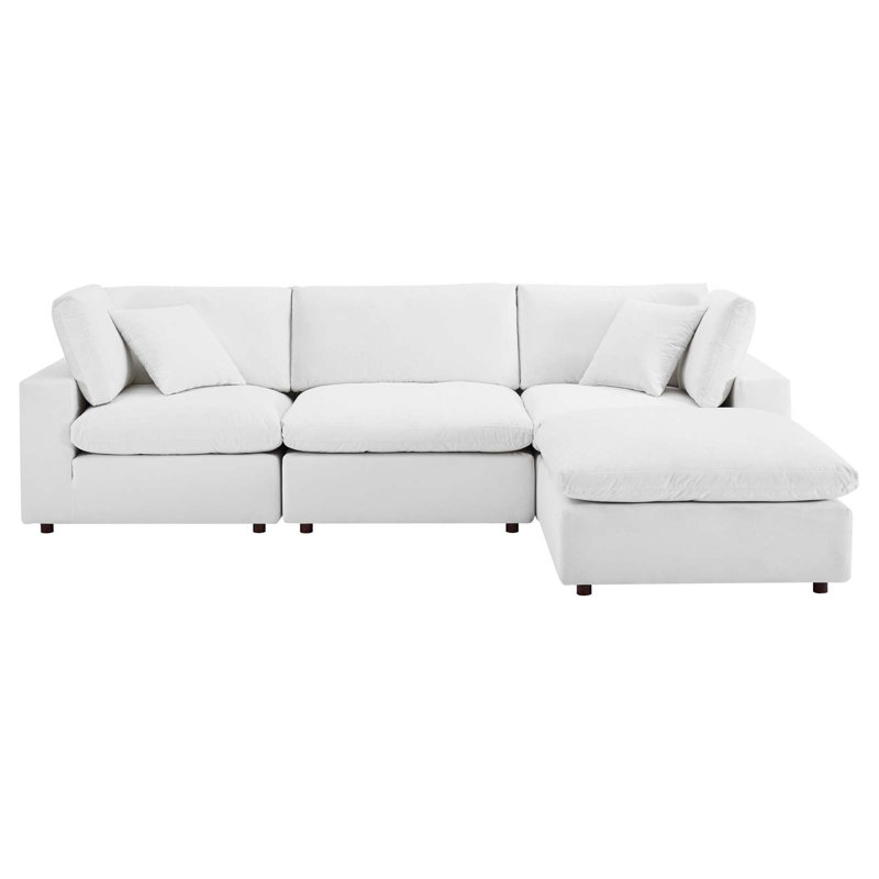 Canapé modulaire réversible en velours Commix, Blanc