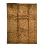 Savonnerie Wool Floral Area Rug in Brown