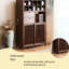 Vitrine de 35,43 po en bois de noyer noir brun massif de style chinois