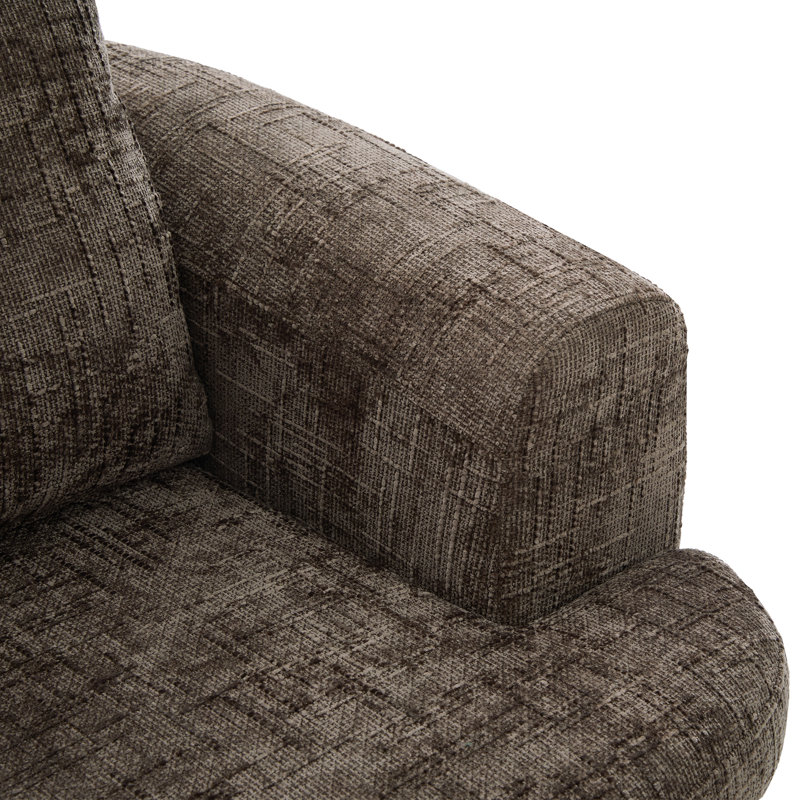 Fauteuil demi-tonneau pivotant à 360 ° (chenille), Brun