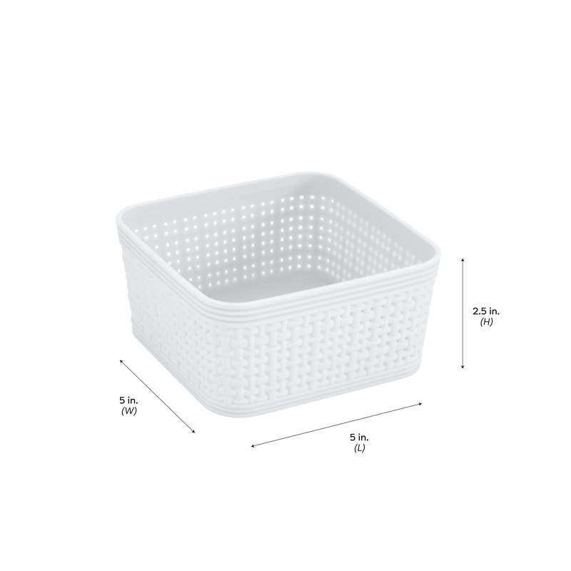 Simplify Plastic Basket, White