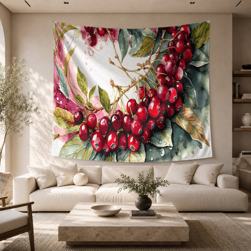 Tapisserie murale «Fruit Cranberry», 26 po x 36 po