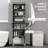 Tall Narrow Bathroom Storage Cabinet With Doors And Shelf Adjustability, Freestanding Bathroom Linen Cabinet With 2 Cabinets And Countertop, Bathroom Floor Cabinet, Gray-1696692025