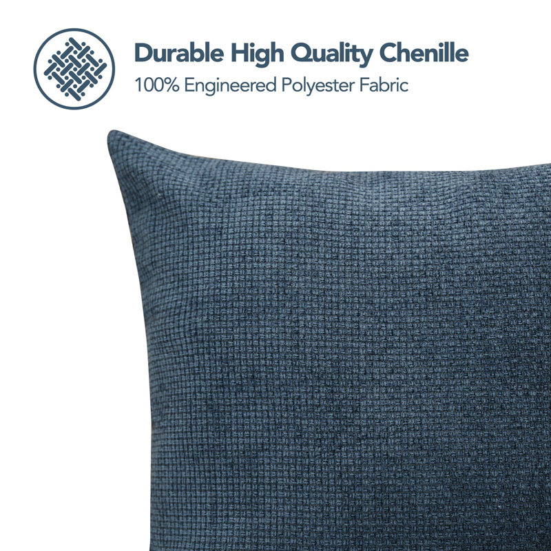 Angeliza Square Throw Cushion Cover, 60cm H x 60cm W, Dark Blue