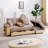 Convertible Sleeper Sofa Couch,Multifunctional Double Folding Sofa Bed,Storage Ottoman And Sofa Arm With  Box And Drawer, Drop Down Table With 2Cup Holders For Living Room,Apartment,Office-1001094362