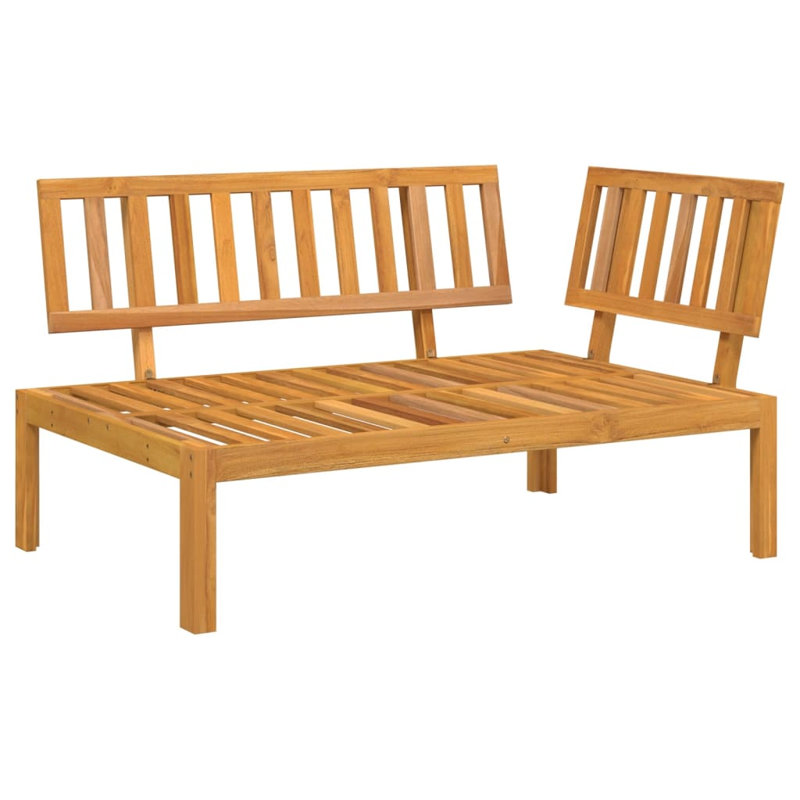 Rashann 133 cm W Solid Wood Patio Corner Sofa, Brown