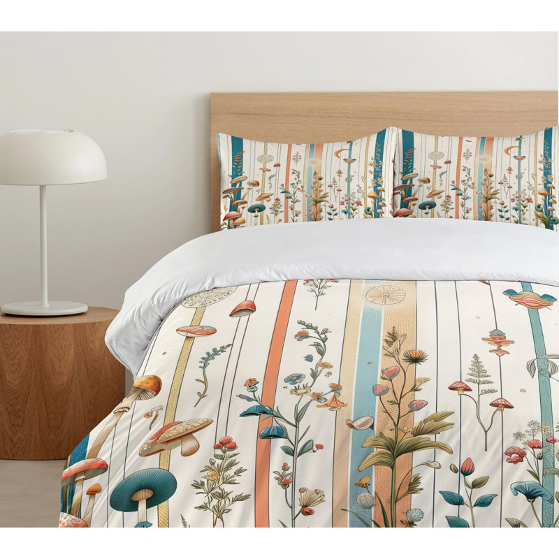 Botanical Duvet Cover, King Duvet Cover + 2 Standard Shams