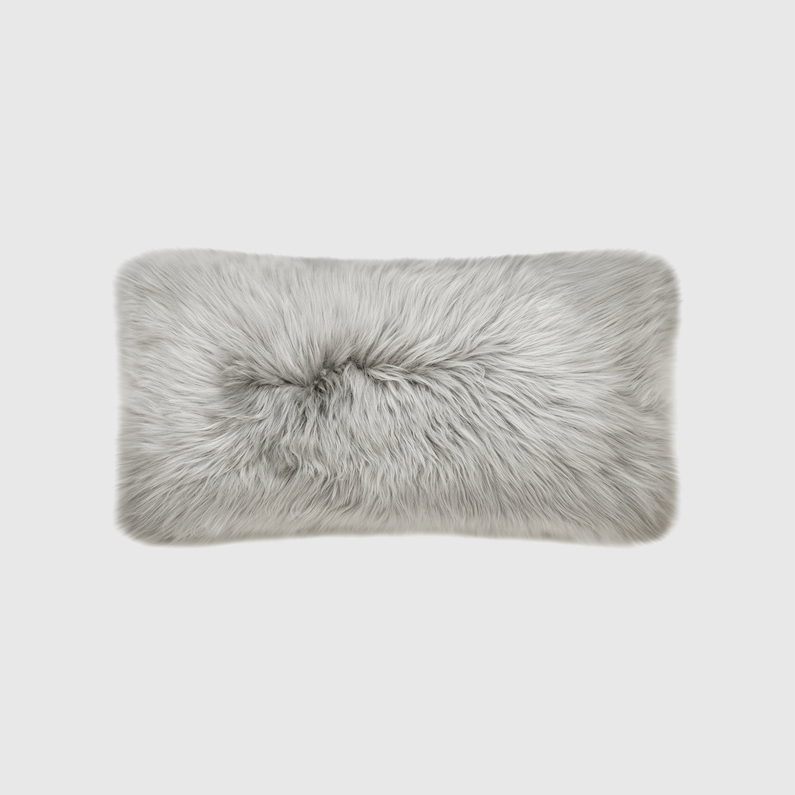 Fieldman Leather Lumbar Throw Pillow, Dove Gray