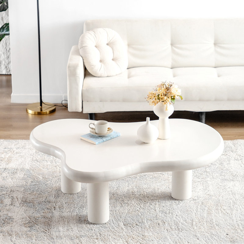 Cloud Coffee Table, Modern Design, Easy Assembly, 15.58" H x 46.11" L x 31.15" W