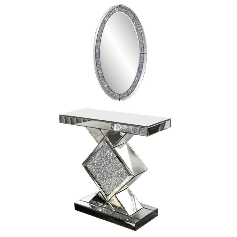Console miroir 31,5 "et ensemble de miroirs ovales 35"