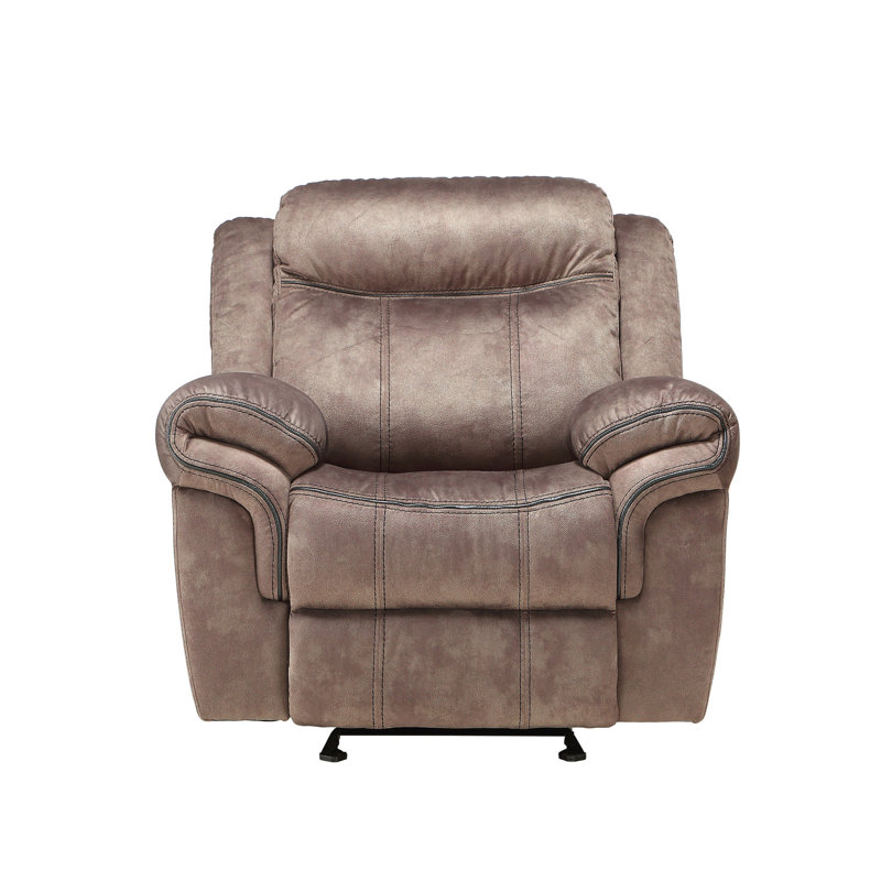 Miheli Velvet Glider Recliner Chair with Metal Base, Chocolate