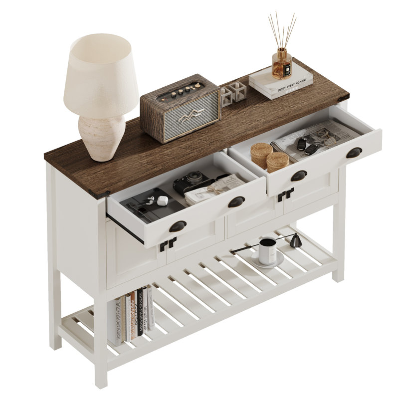 Console 47 po Modern Farmhouse, Blanc