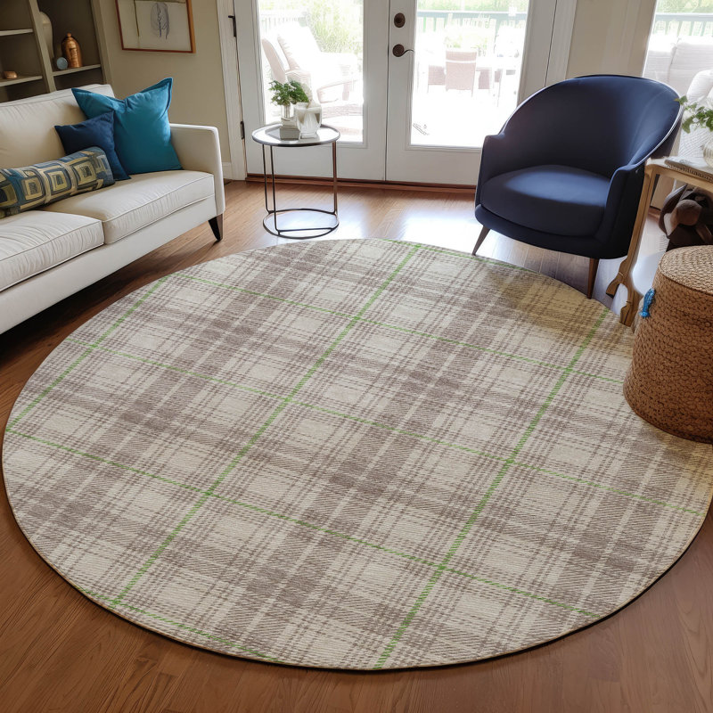 Aurora Beige Washable Indoor-Outdoor Rug - , 8' x 8'