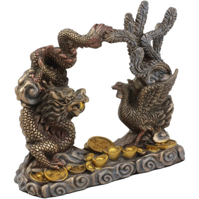 Figurine Arenado Yang Harmony Golden Dragon and Phoenix Talisman