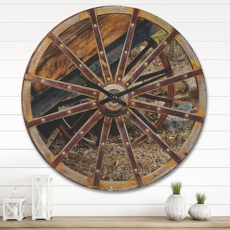 Horloge murale en bois antique, Grand