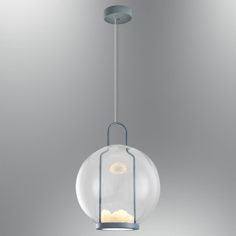 Cassen Modern Grey Chandelier, 16W LED, 3000K Warm Light, 1600 Lumens | Adjustable Height: 47.2 inches | Durable Metal Body | Perfect for Dining Room & Living Spaces, Elegant Design with Integral LED Technology