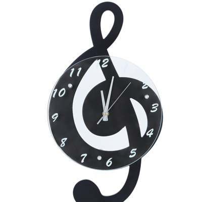 Horloge murale électronique innovante à motif de notes de musique, silencieuse et élégante, idéale pour une chambre d'enfant.