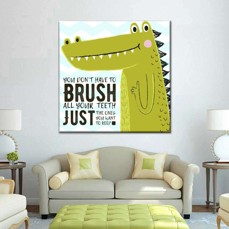 «Brush Dino», impression sur toile, H 16 po x l 16 po x P 1,25 po