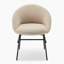 Biaca Luxury Fabric Upholstered Dining Chairs - Curved Cocoon Design-500026458