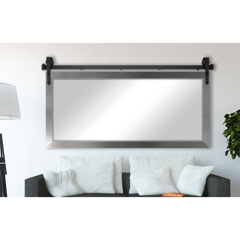 Neace Flat Wall Mirror, Silver, 30" H x 70.5" W