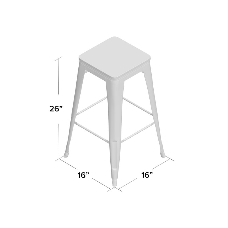 Hartung Counter Stool with Metal Frame, Rusty, Counter Stool (26” Seat Height)