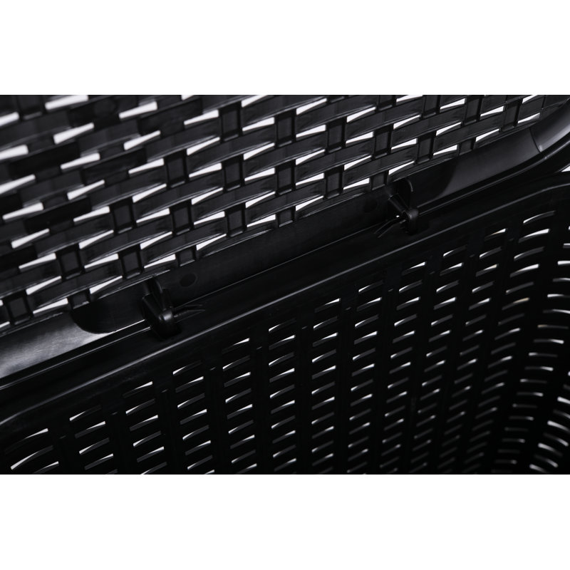 Wicker Laundry Hamper, Black, 23.25" H x 17" W x 14" D