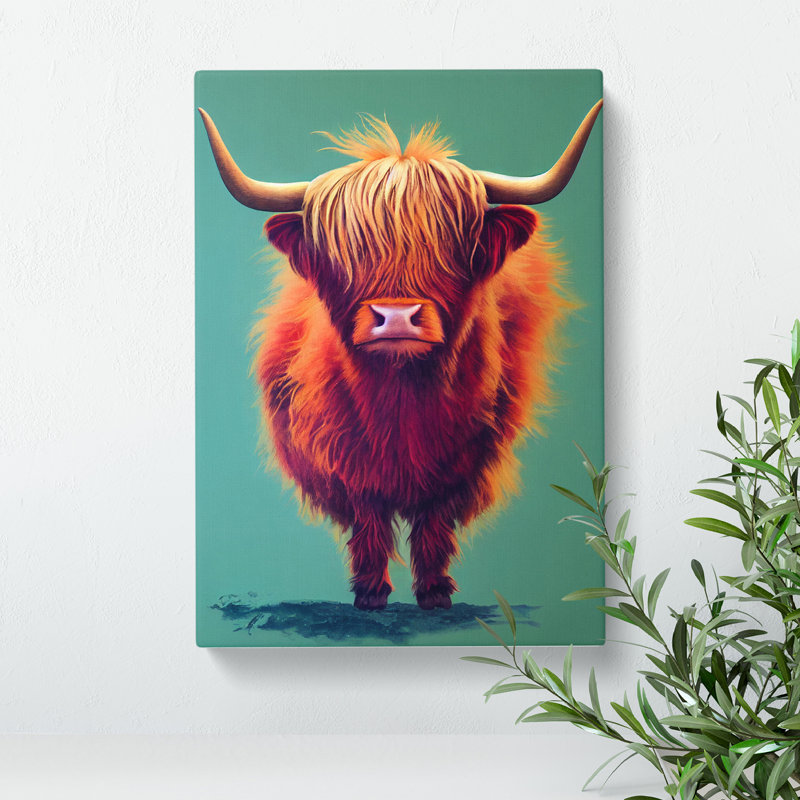 The Awesome Highland Cow - Wrapped Canvas, 76cm H x 50cm W x 3cm D