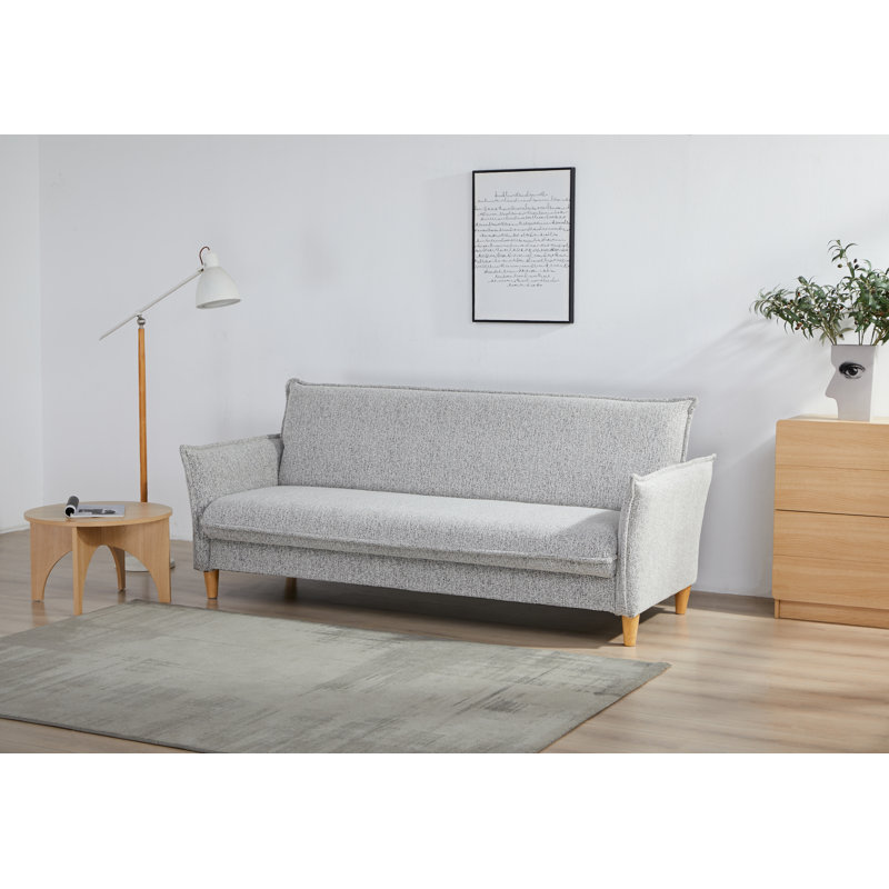 Clicto Fabric Click-Clark 3 Seater Sofa Bed with Storage, Grey