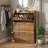 Farmhouse-Style Wooden Shoe Cabinet With 3 Flip-Top Drawers + 7 Customizable Storage Shelves. Features A Narrow, Independent, Wraparound Base. Also Includes A Brown Entryway/Hallway Storage Rack.