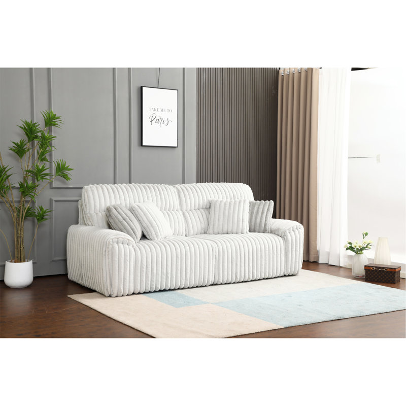 Canapé en velours côtelé Jaya Mondo Power Motion avec couchette et port USB