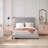Platform Frame Bed with Adjustable Tufted Headboard-107155938