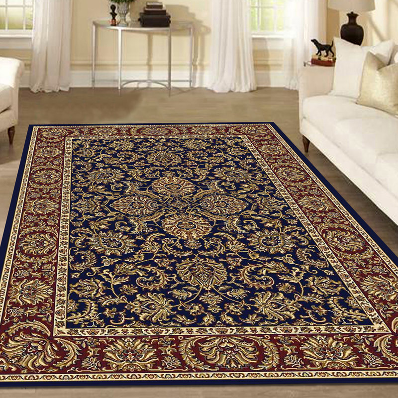 Tapis oriental bleu marine / rouge, Rectangle 3 pi 3 po x 5 pi 4 po
