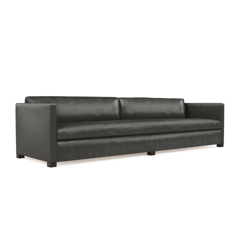 Madison Sofa, Plush Velvet Silver Streak, 33" H x 96" W x 41" D, Ebony