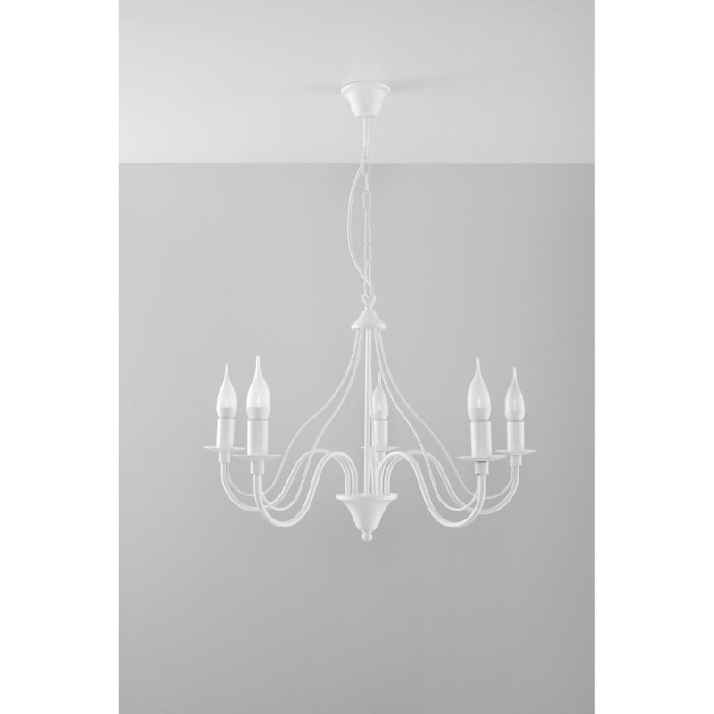Elnora 5 - Light Candle Style Chandelier, White