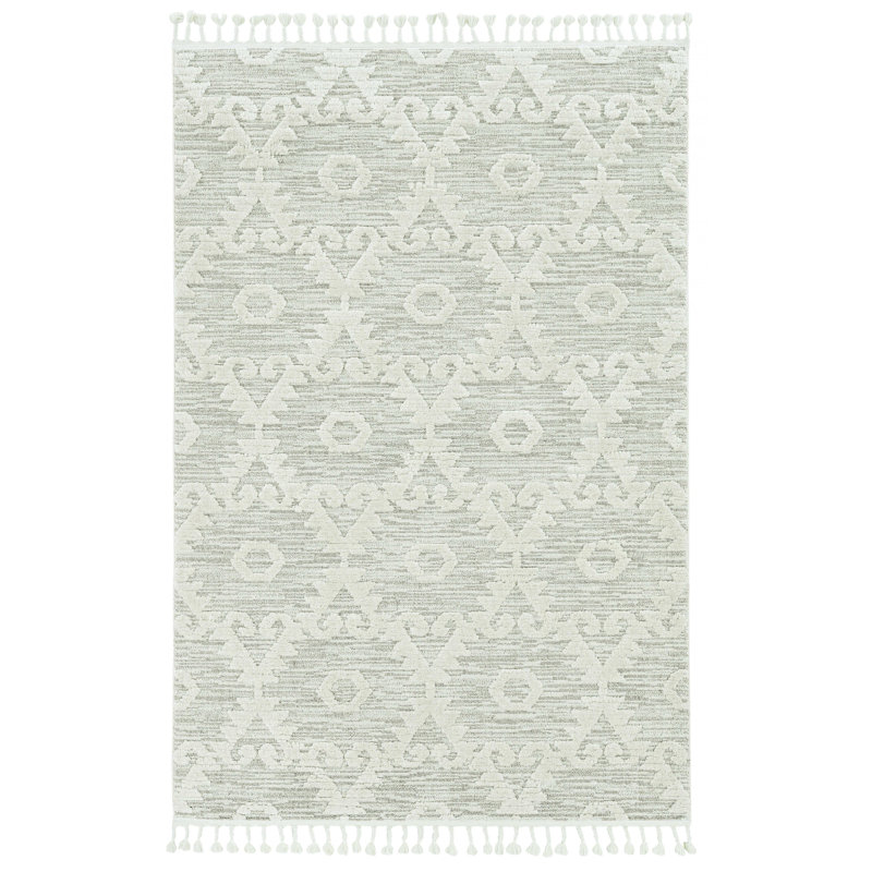 Geometric Tufted Ivory/Beige Area Rug