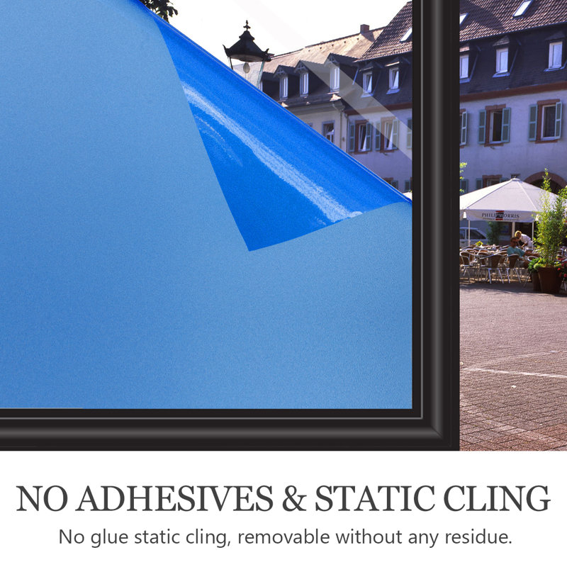 Abstract Non-Wall Damaging Window Decal, Blue, 17.5" x 78"