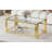  Raymere 43.3" L x 23.6" W 2-Tier Rectangle Clear Tempered Glass Top Coffee Table, Deluxe Gold Stainless Legs Sofa Table-808181300