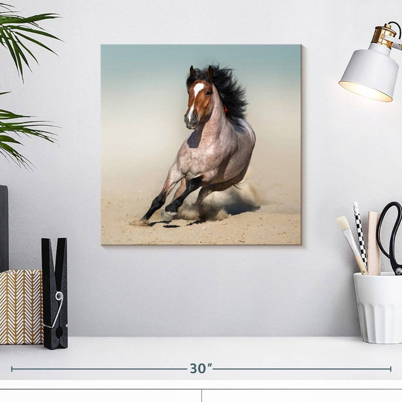 Brampt Bay Roan Horse, 16" H x 16" W