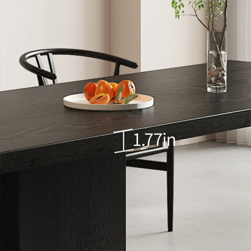 Table de salle à manger multifonctionnelle en bois massif, H 29,52 po x L 86,61 po x l 35,43 po