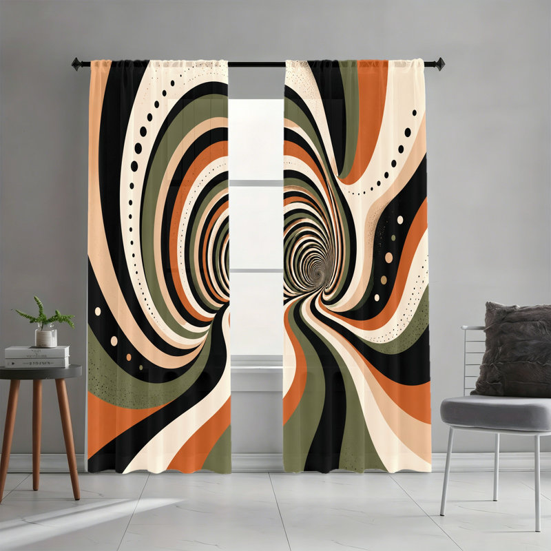 2PCS Groovy Swirl Abstract, L 52 po x H 63 po x 2 pièces