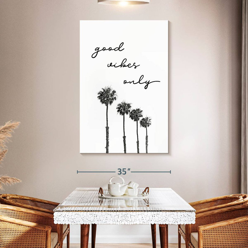 Harnek Palm Trees Good Vibes Only, H 51 po x l 34 po