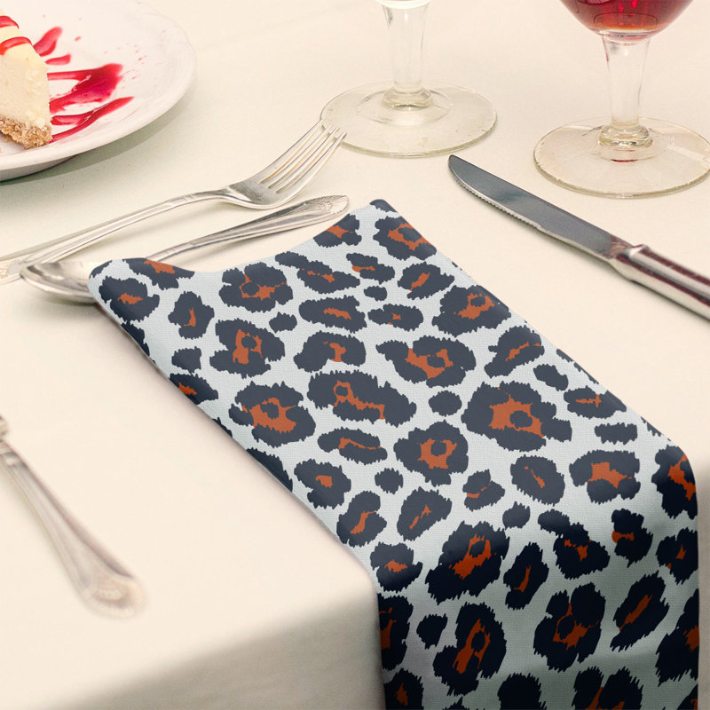 Serviette de table en coton Chicago, Blanc / orange, 10 po x 10 po
