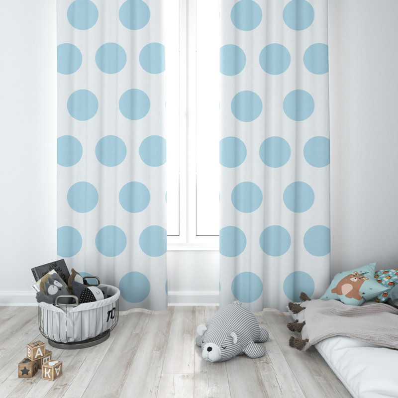 Rideau en polyester Camargo, Bleu / blanc