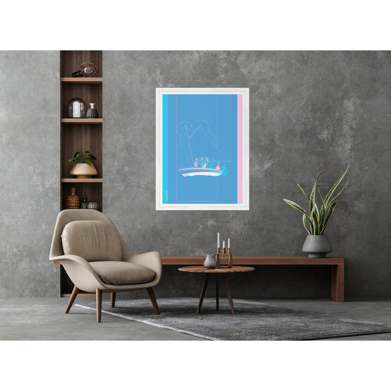 Family Boating In Pastels Print