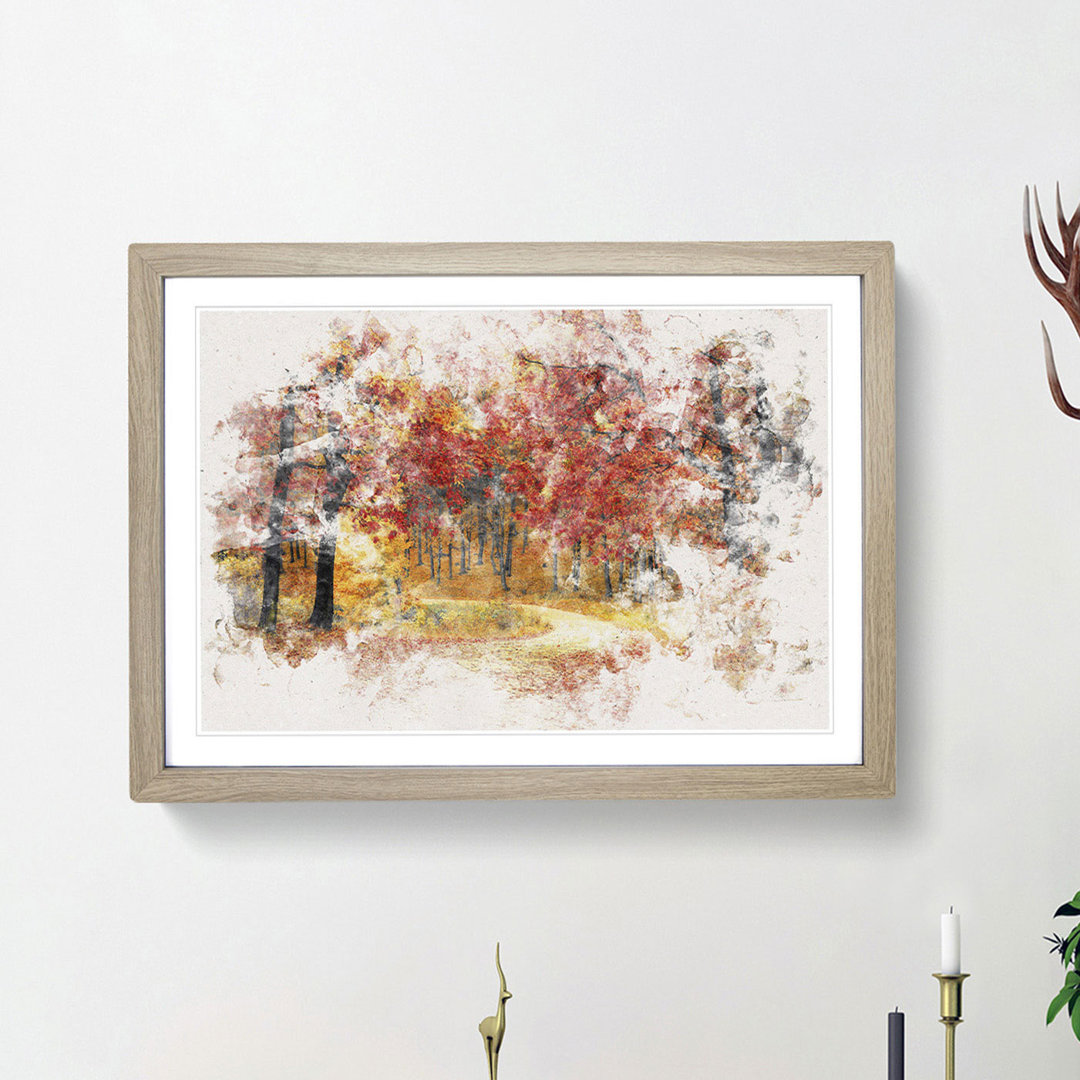 Path Through the Forest at Autumn - Framed Print