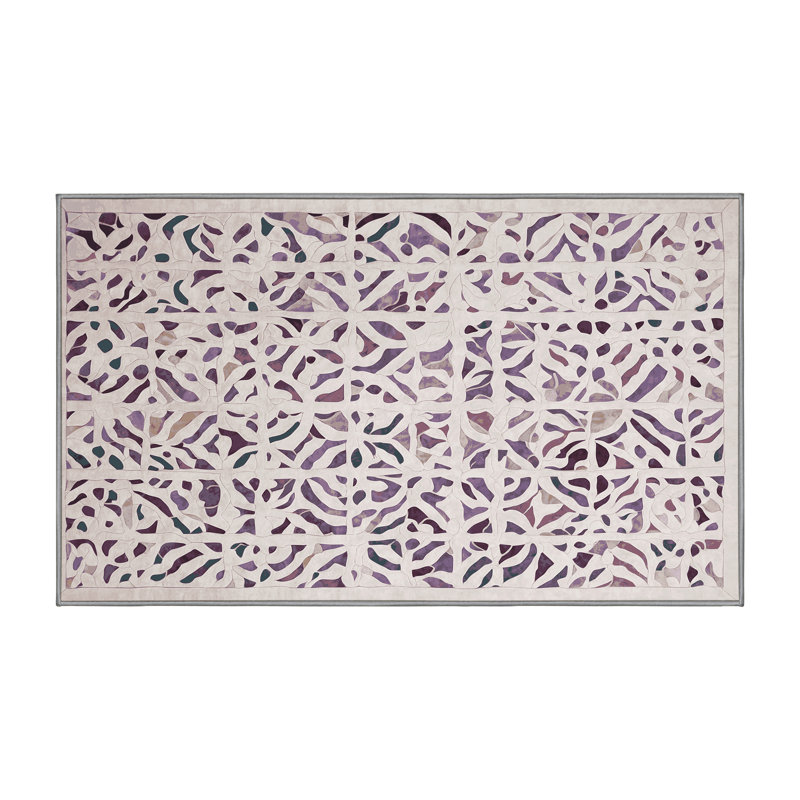Tapis gris lavable à la machine, Rectangle 6 pi x 9 pi