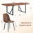 87" Wood Dining Table Set With PU Leather Upholstered Dining Chair-115951196-116180492