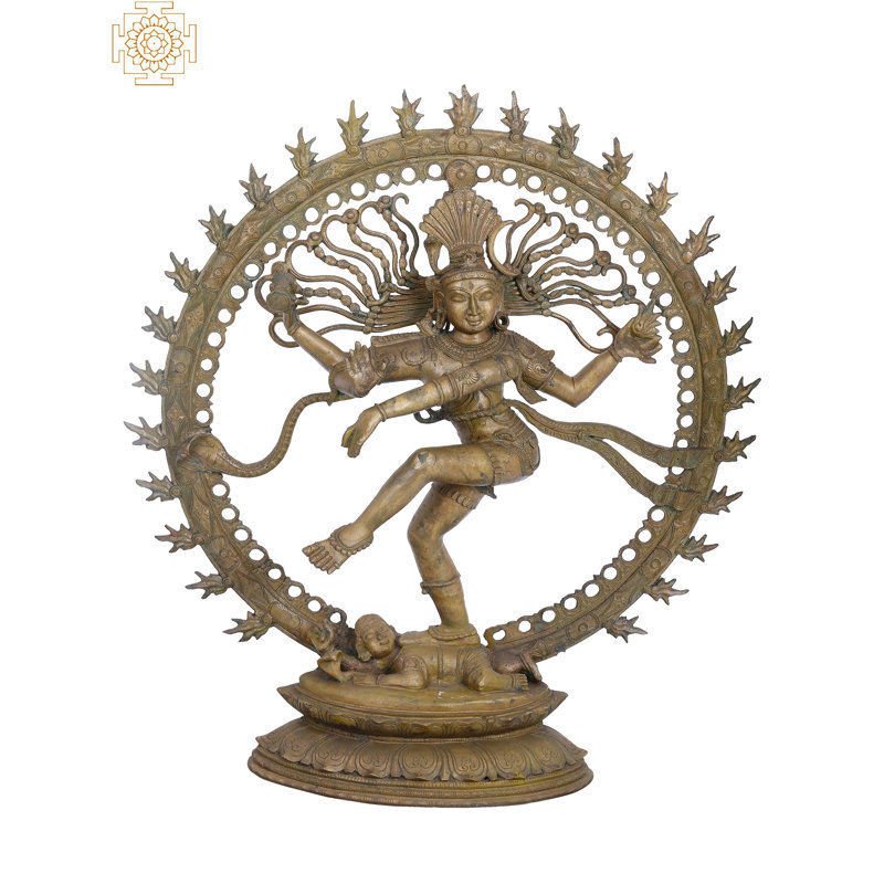 33" Large Nataraja Statue – Handmade Lost-Wax Panchaloha Bronze, Swamimalai Dancing Shiva Sculpture, Hindu Art Decor