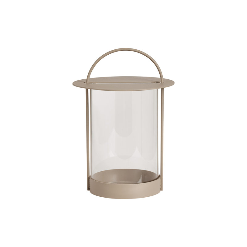 Maki Lantern, Clay, 11.42" H x 8.07" W x 8.07" D