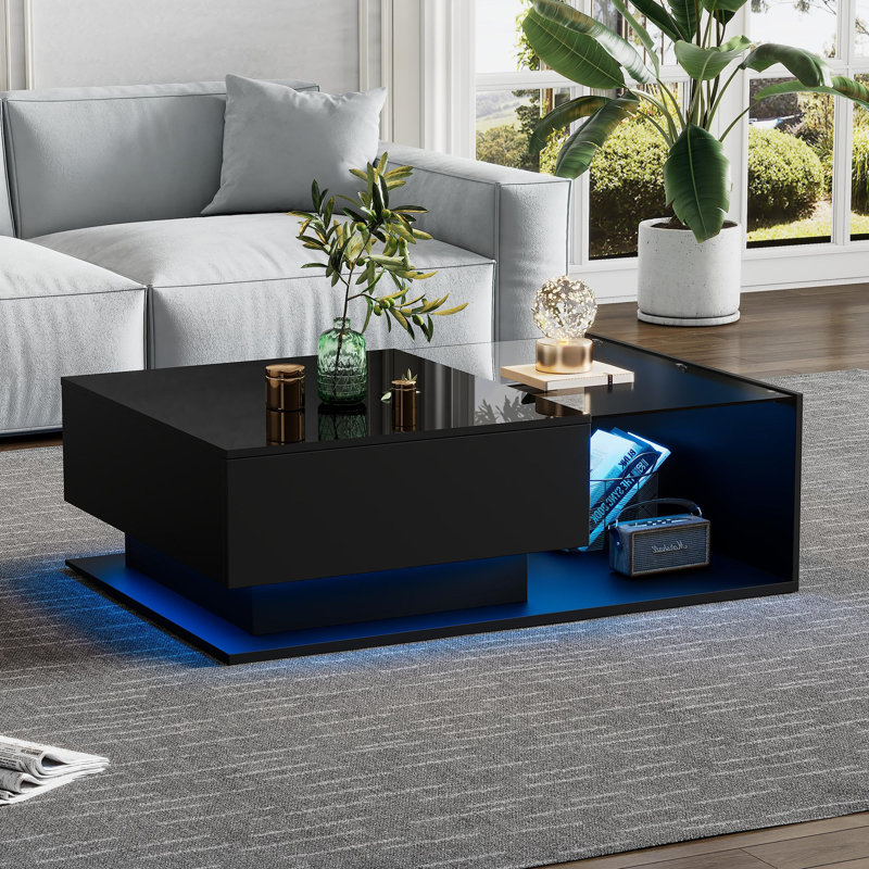 Danaysy Coffee Table with Storage, Black